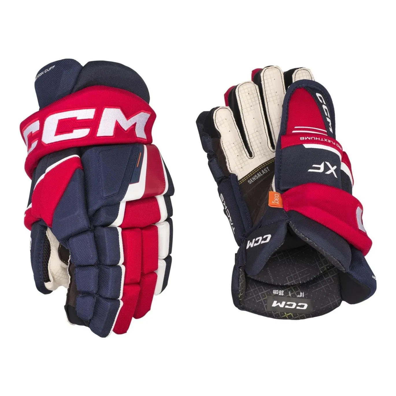 CCM Hockeyhandskar Tacks XF Jr Navy/Red/White