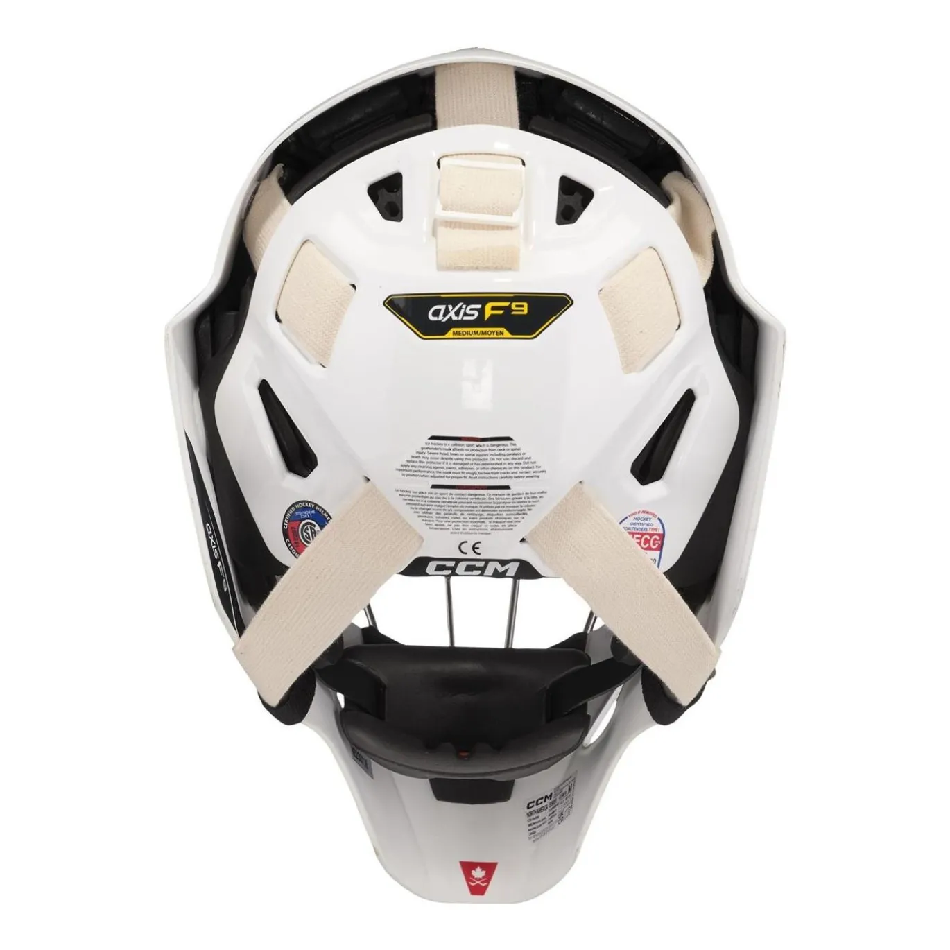 CCM Målvaktsmask Axis F5 Certified Cat-Eye Dekal Yth White/Royal