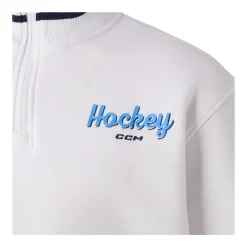 CCM Tröja Stripe Quarter Zip Sr White