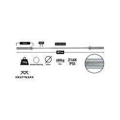 Kraftmark Internationell Skivstång 50Mm Cf 15Kg 3.0